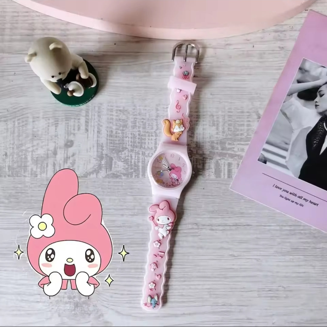 Hello Kitty, Kuromi, My Melody & Cinnamoroll Cartoon Wristwatch!