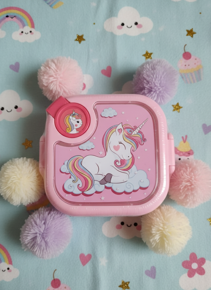 ✨ Cute Unicorn Lunch Box for Girls – Pink Magical Cloud Design ✨