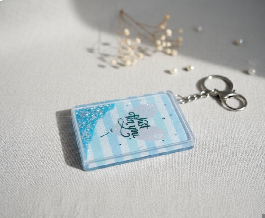 ✨ Shimmering "Just For You" Compact Mirror Keychain