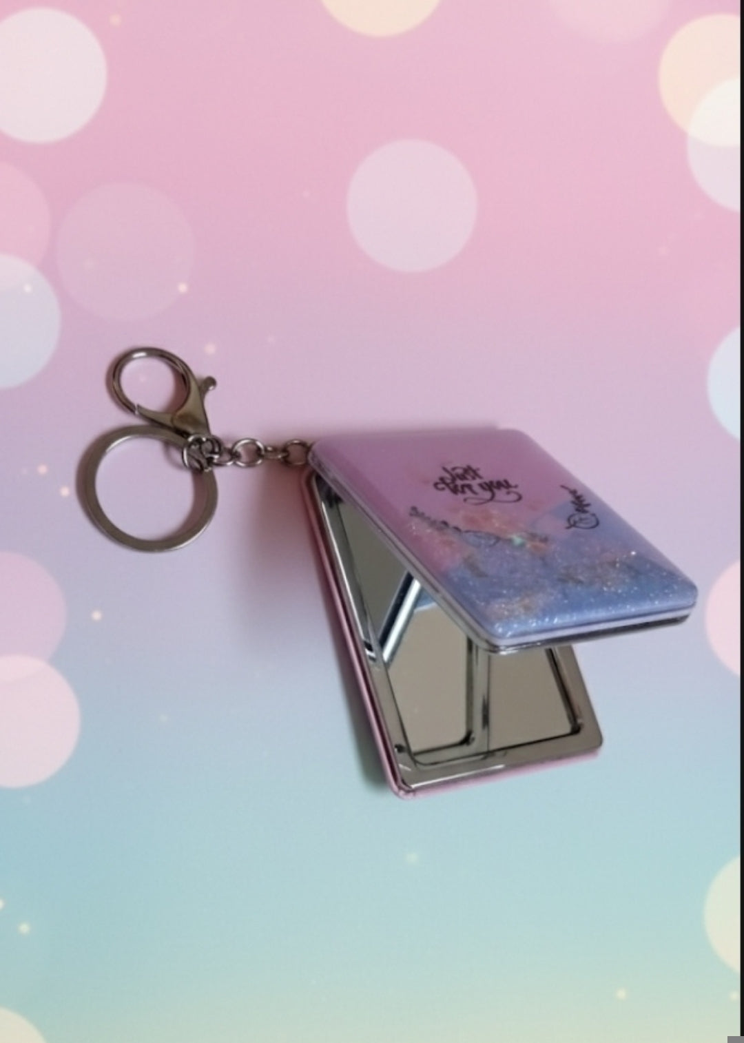 ✨ Shimmering "Just For You" Compact Mirror Keychain