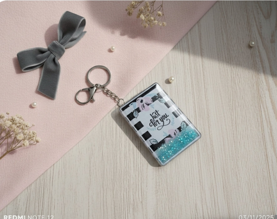 ✨ Shimmering "Just For You" Compact Mirror Keychain