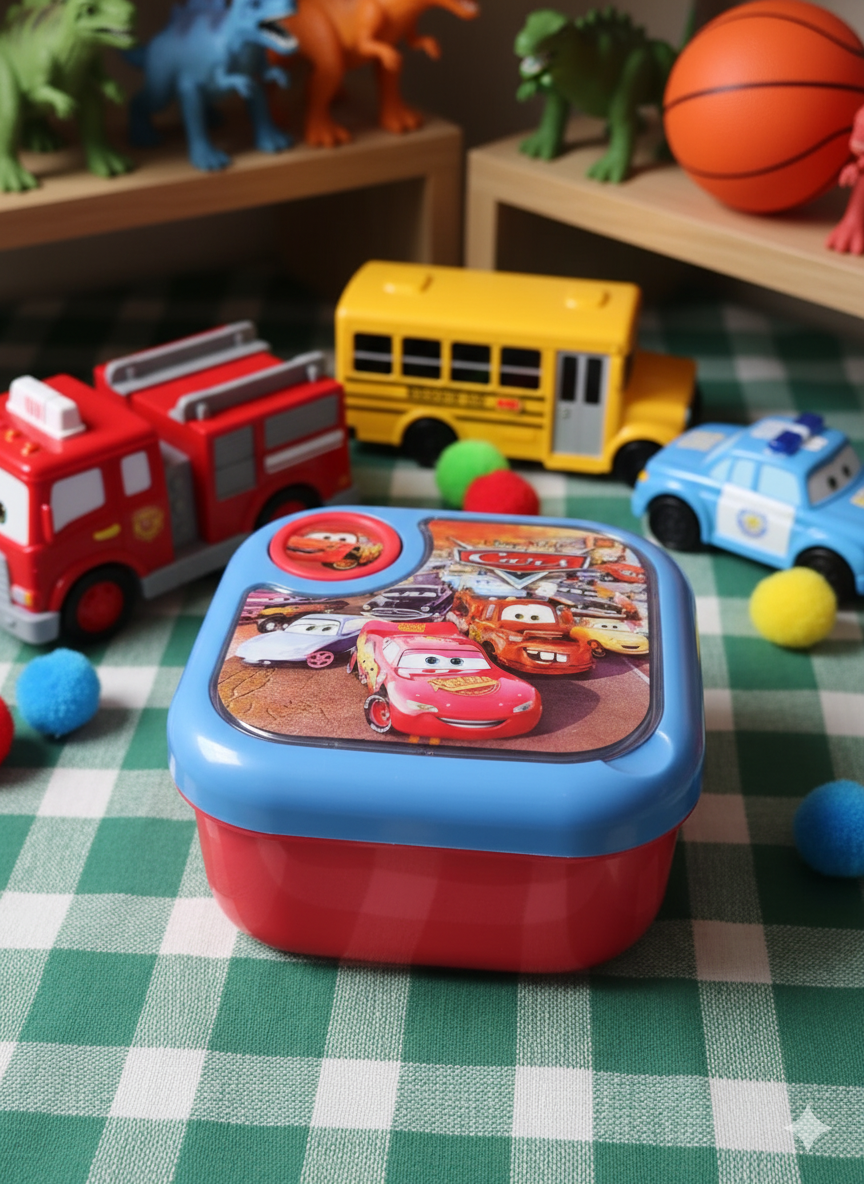🏎️ Disney Cars Lunch Box for Boys – Lightning McQueen Design 🏁