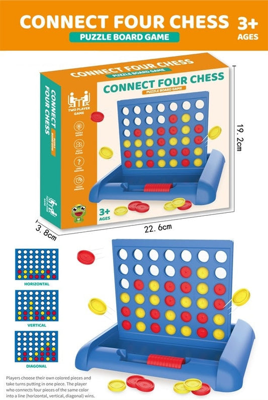 Connect Four Chess Board Game – 2 Player Strategy Puzzle Toy for Kids & Family | Educational Fun Game