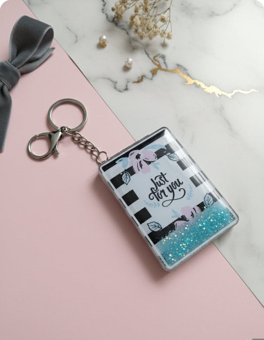 ✨ Shimmering "Just For You" Compact Mirror Keychain