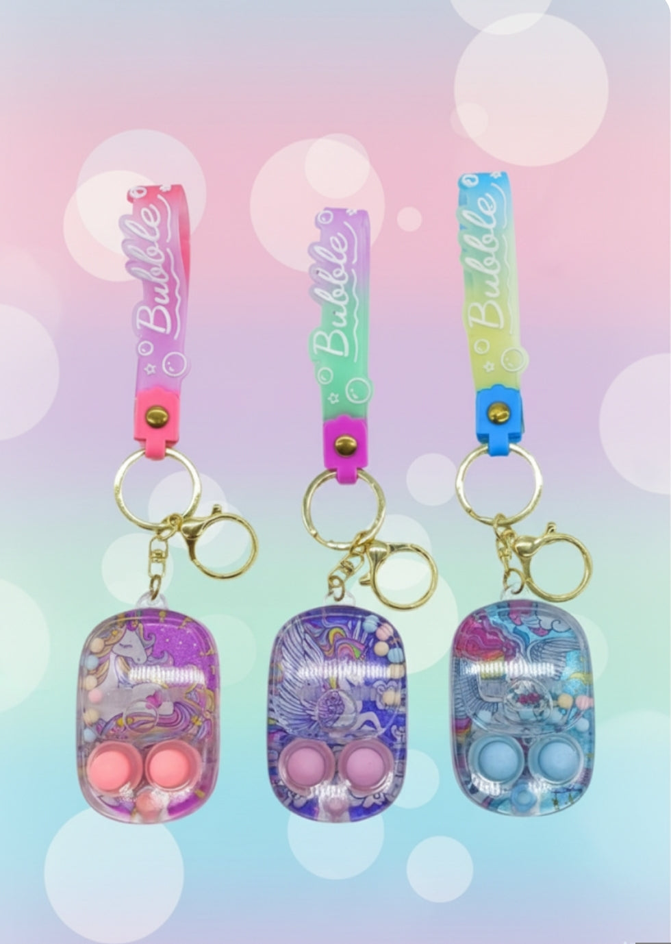 Cute Unicorn Bubble Game Keychain|Stress Relief Fidget Toy with Soft Silicone Buttons & Colorful Design