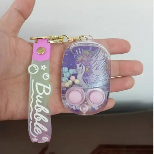Cute Unicorn Bubble Game Keychain|Stress Relief Fidget Toy with Soft Silicone Buttons & Colorful Design